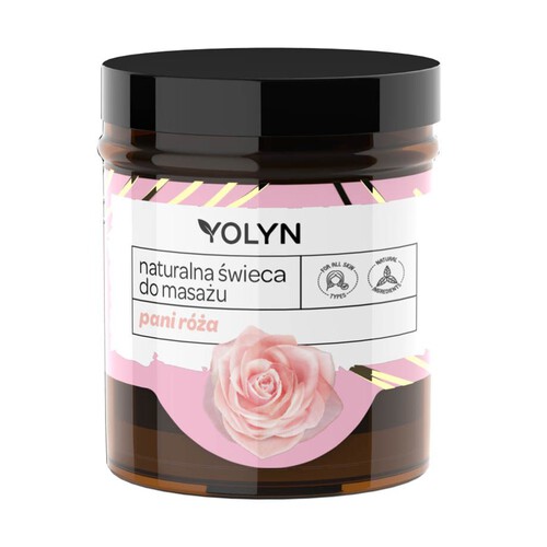 Naturalna świeca do masażu -  pani róża Yolyn 120 ml