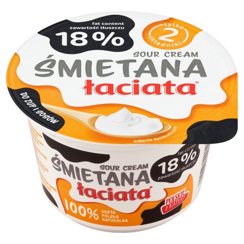 Śmietana zawartość tłuszczu 18% Łaciata 180 g