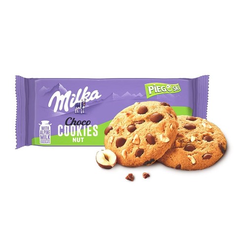 Ciasteczka z kawałkami czekolady i orzechami laskowymi Milka 135 g