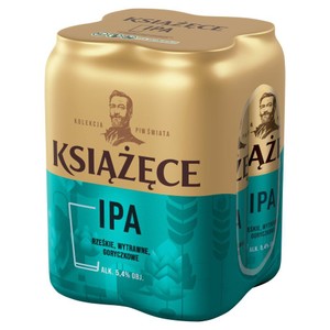 Piwo jasne IPA alk. 5,4% obj. Książęce 4 x 500 ml