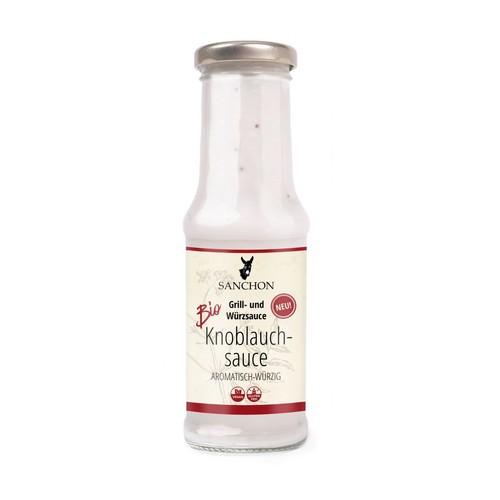 BIO Sos czosnkowy bezglutenowy    Sanchon 210 ml