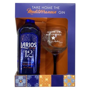 Gin Mediterrane  12 + kieliszki Larios 700 ml