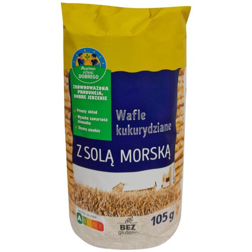 Wafle kukurydziane z solą morską Auchan 105 g