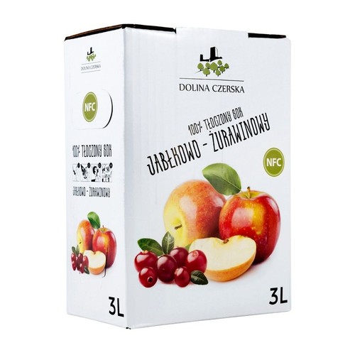 Sok tłoczony jabłkowo-rabarbarowy 100% Dolina Czerska 3 l