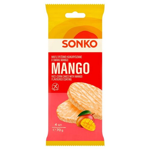 Wafle ryżowo-kukurydziane o smaku mango  Sonko 70 g
