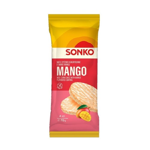 Wafle ryżowo-kukurydziane o smaku mango  Sonko 70 g