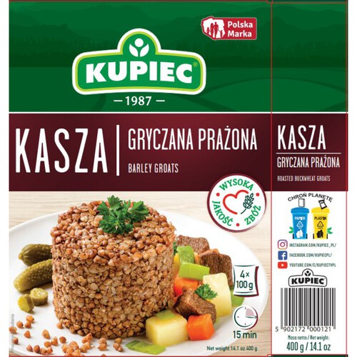 Kasza gryczana prażona Kupiec 4 x 100 g