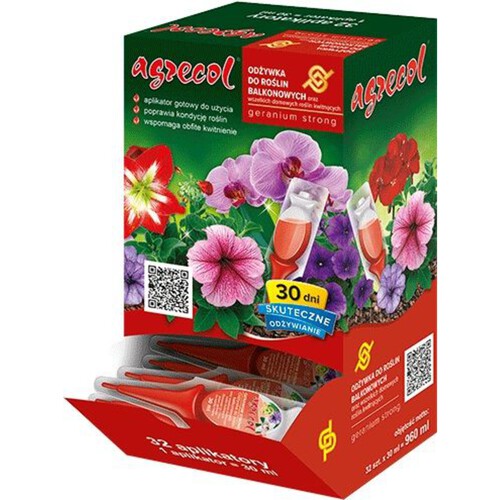 Geranium Strong – odżywka do roślin balkonowych oraz wszelkich domowych roślin kwitnących 30ml Agrecol 30 ml