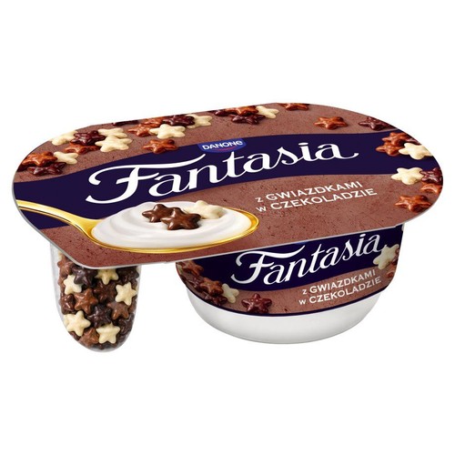 Fantasia Jogurt kremowy z gwiazdkami w czekoladzie Danone 102 g