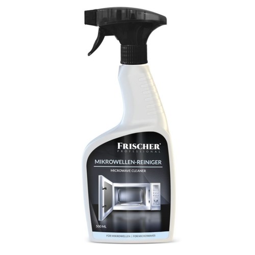 Płyn do czyszczenia mikrofalówek Frischer Professional w białej butelce z atomizerem. Pojemność 500 ml.