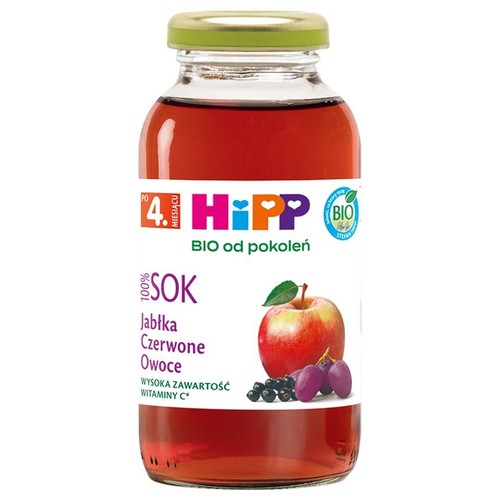 BIO Sok czerwone owoce- jabłka po 4. miesiącu HiPP 200 ml