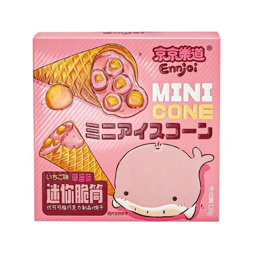 Mini rożki z nadzieniem truskawkowym Ennjoi 120 g