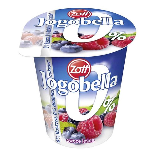 Jogobella Jogurt owocowy 0% tłuszczu 0% dodatków cukru mix smaków Zott 150 g