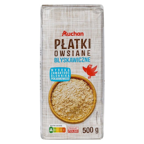 Płatki owsiane błyskawiczne Auchan 500 g