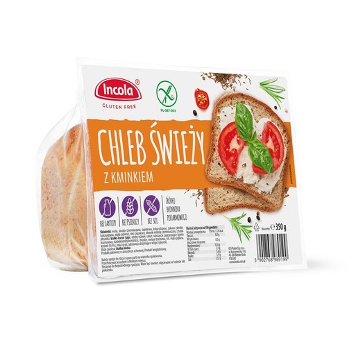 Chleb świeży z kminkiem bezglutenowy Incola 350 g