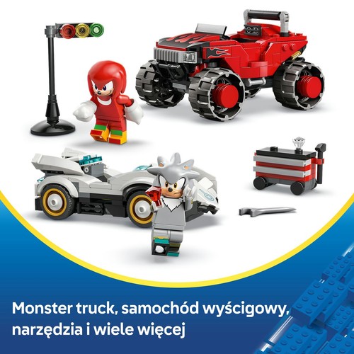 Sonic the Hedgehog™ Silver w samochodzie kontra Knuckles w monster trucku 77118 LEGO 1 sztuka