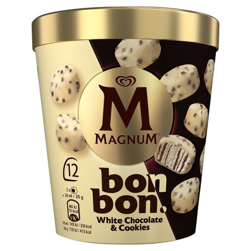 bon bon. Czekoladki lodowe white chocolate & cookies Magnum 204 ml