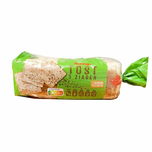 Chleb tostowy 5 ziaren Auchan 500 g