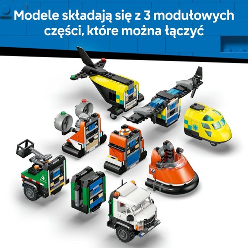 City Zestaw z samolotem, ciężarówką serwisową i poduszkowcem 60505 LEGO 1 sztuka