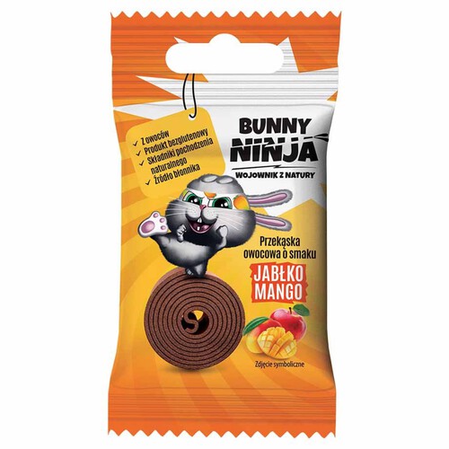 Przekąska owocowa o smaku jabłko-mango Bunny Ninja 15 g