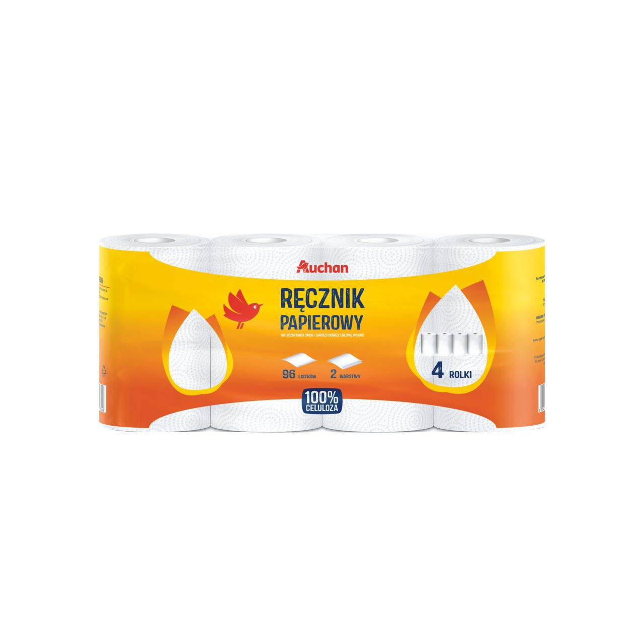 Ręcznik papierowy 2 warstwowy Auchan 4 rolki