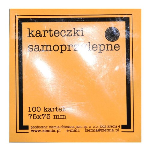 Karteczki samoprzylepne orange FLUO Ziemia Obiecana 100 sztuk