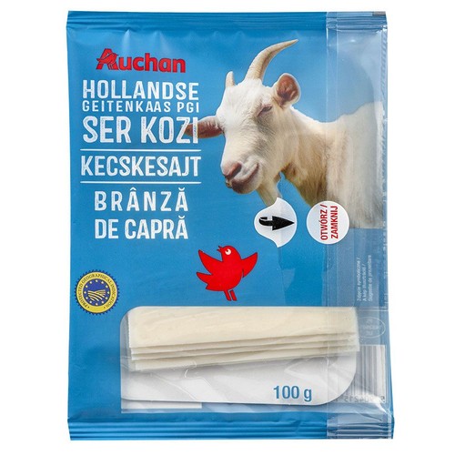 Ser kozi holenderski w plastrach Auchan 100 g