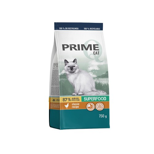 Karma sucha dla kotów bogata w kurczaka z wątróbką i warzywami PRIME 750 g