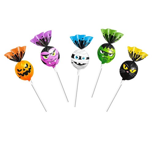 Lizaki Lollipops Halloween o smaku coli z gumą balonową  Roshen 920 g