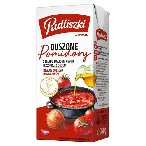 Duszone pomidory z cebulą i czosnkiem Pudliszki 350 g