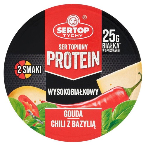 Ser topiony proteinowy gouda  z chili i bazylią  Sertop 140 g