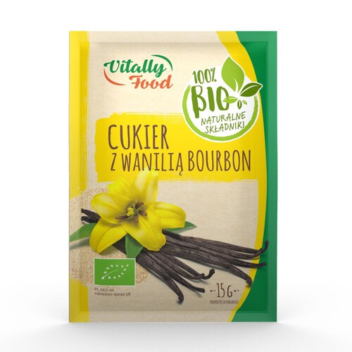 BIO Cukier z wanilią bourbon Vitally Food 15 g