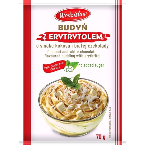Budyń o smaku kokosu i białej czekolady słodzony erytrytolem Wodzisław 70 g