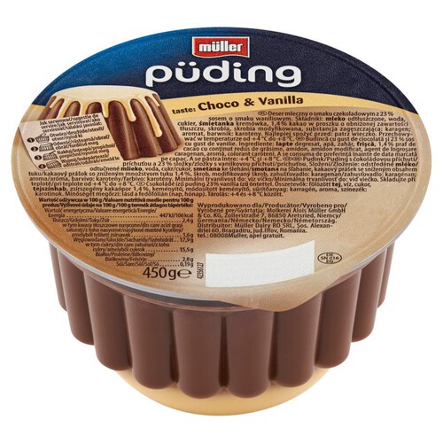 Puding czekoladowy z sosem waniliowym Muller 450 g