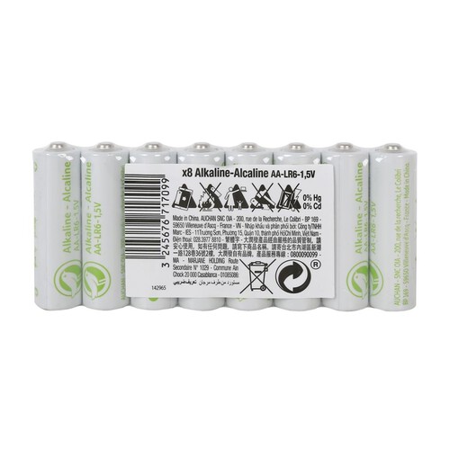 Baterie alkaliczne AA LR06 Auchan 8 sztuk