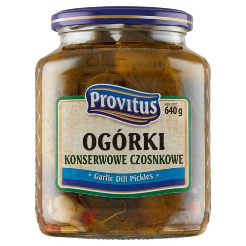 Ogórki konserwowe z czosnkiem Provitus 300 g