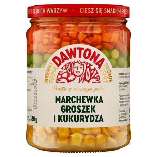 Marchewka z groszkiem i kukurydzą  Dawtona 510/330 g