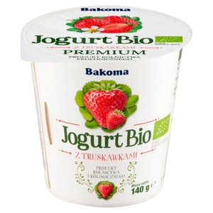 BIO jogurt z truskawkami Bakoma 140 g