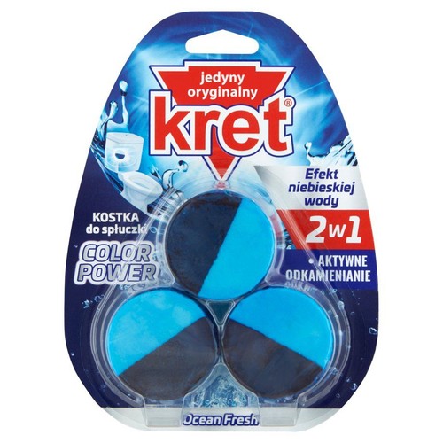 Kostka do spłuczki ocean fresh 50g Kret 3 sztuki