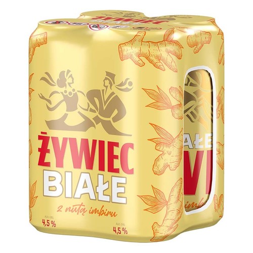 Piwo Białe z nutą imbiru alk. 4,5% obj. Żywiec 4 x 500 ml