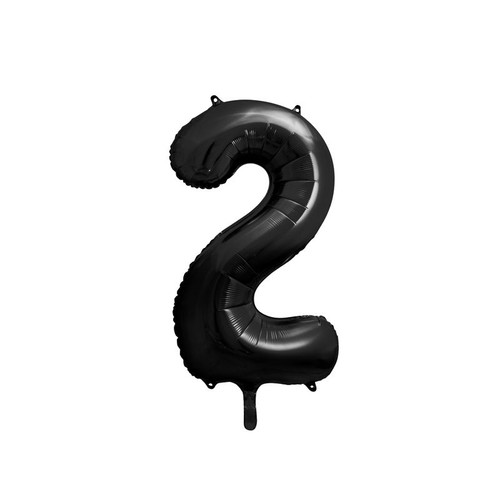Balon foliowy Cyfra "2" czarny 86cm Party Deco 1 sztuka