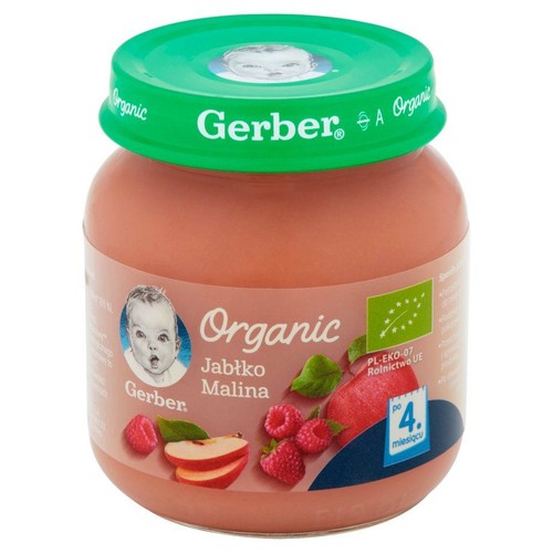 BIO Organic jabłko, malina po 4. miesiącu Gerber Organic 125 g