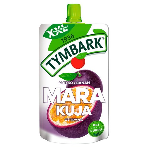 Mus 100 % z owoców o smaku Jabłko Banan Marakuja bez cukru Tymbark 200 g