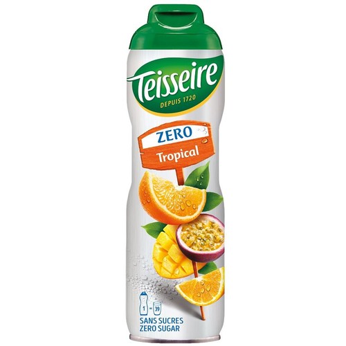 
Koncentrat napoju wieloowocowcego bez cukru Tropical Zero Teisseire 600 ml