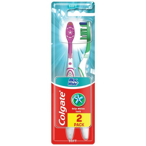 Max White Szczoteczka do zębów miękka Colgate 2 sztuki