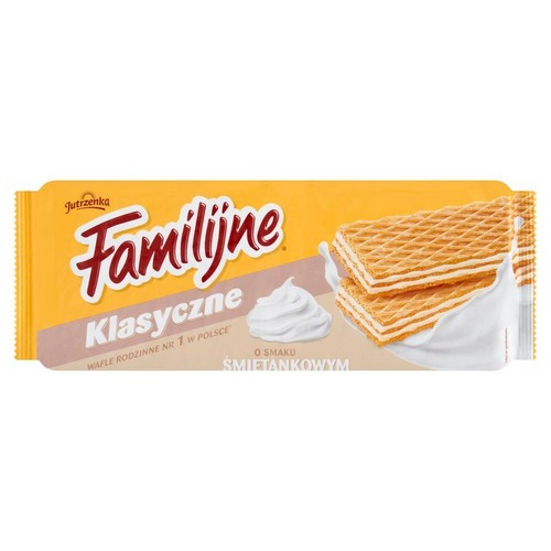 Wafle Familijne o smaku śmietankowym Jutrzenka 180 g