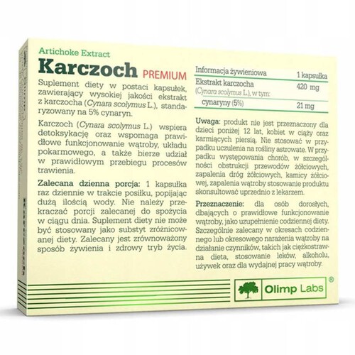 Karczoch Premium 30 kaps PL Olimp 30 kapsułek