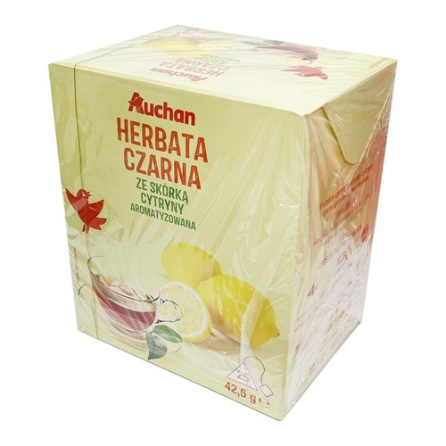 Herbata czarna ze skórką cytryny aromatyzowana Auchan 25 torebek