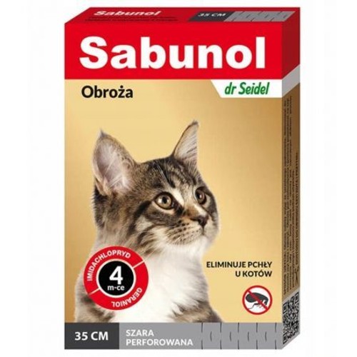 Obroża przeciw pchłom dla kota 35 cm, szara Sabunol 1 sztuka