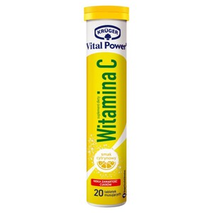 Vital Power Witamina C smak cytrynowy 20 tabletek Kruger opakowanie